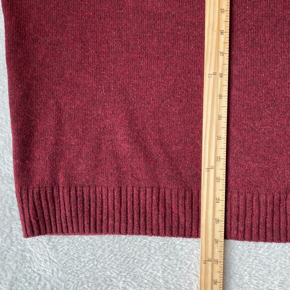 Black Brown 1826 Wool Blend Elbow Patch V-neck Sweater Men Size L Burgundy Gray - Picture 7 of 8